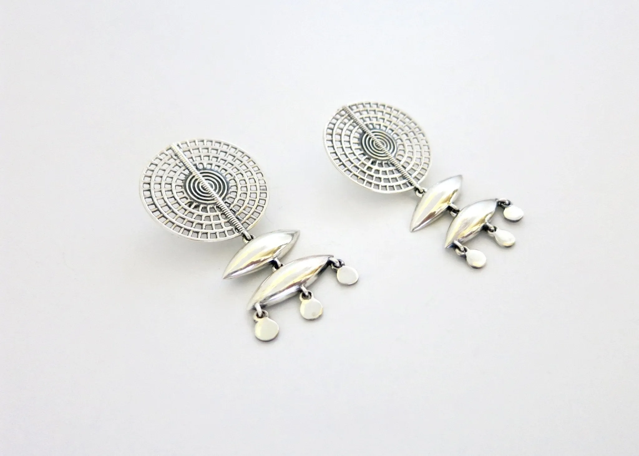 KELLAN shield and chain, front-back, modular earrings