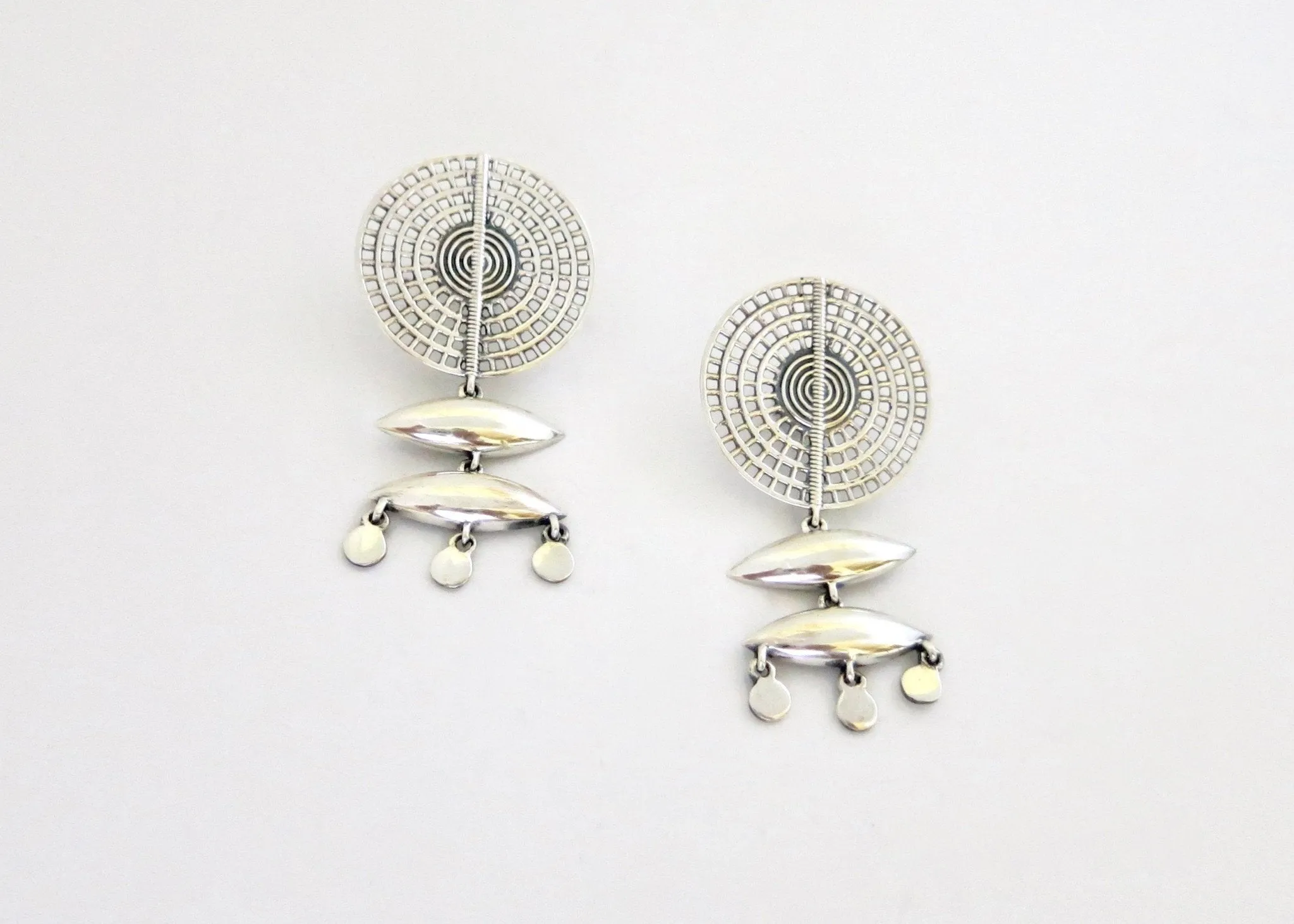 KELLAN shield and chain, front-back, modular earrings