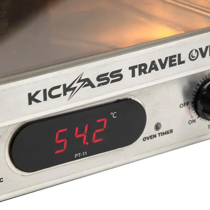 Kickass - 12V 130W Portable Travel Oven Small - Glass Door and Thermometer
