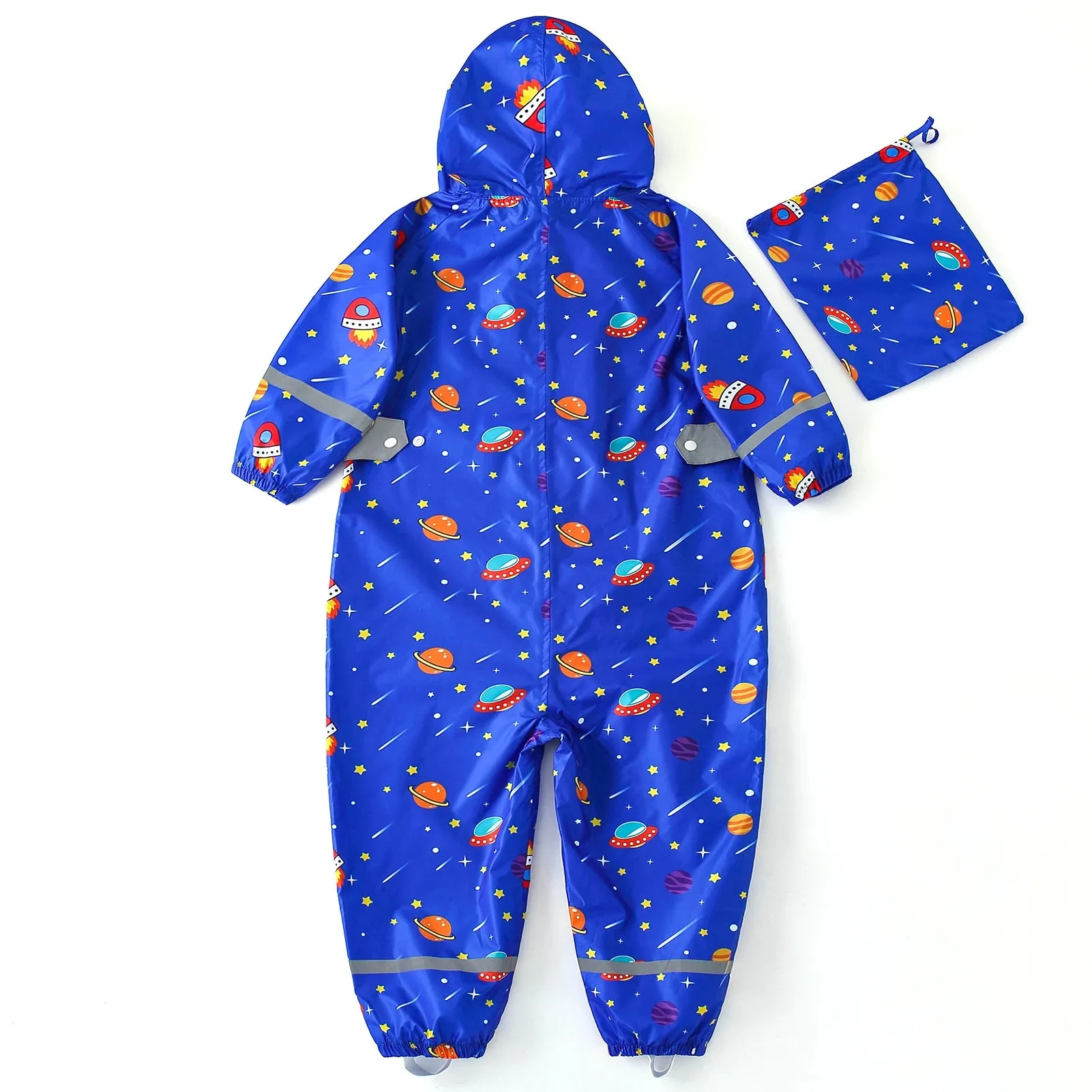 Kids raincoat Cartoon Print One-Piece with Storage Bag