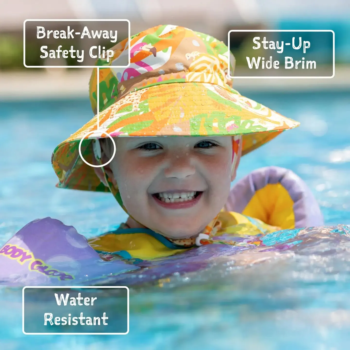 Kids Water Repellent Bucket Hat | Bright Orange