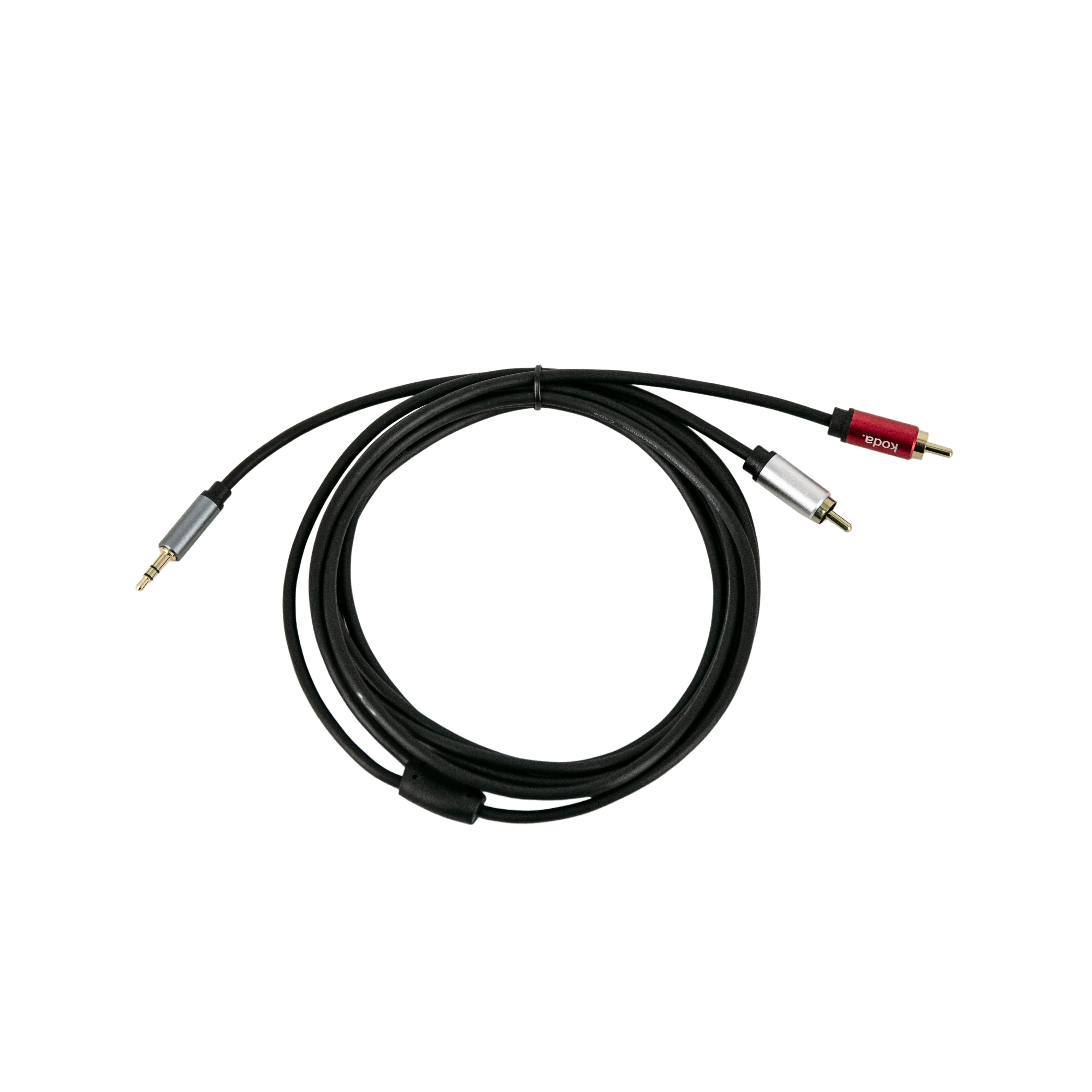 koda essential Stereo Breakout Cable, 3.5mm TRS to Dual RCA, 10ft