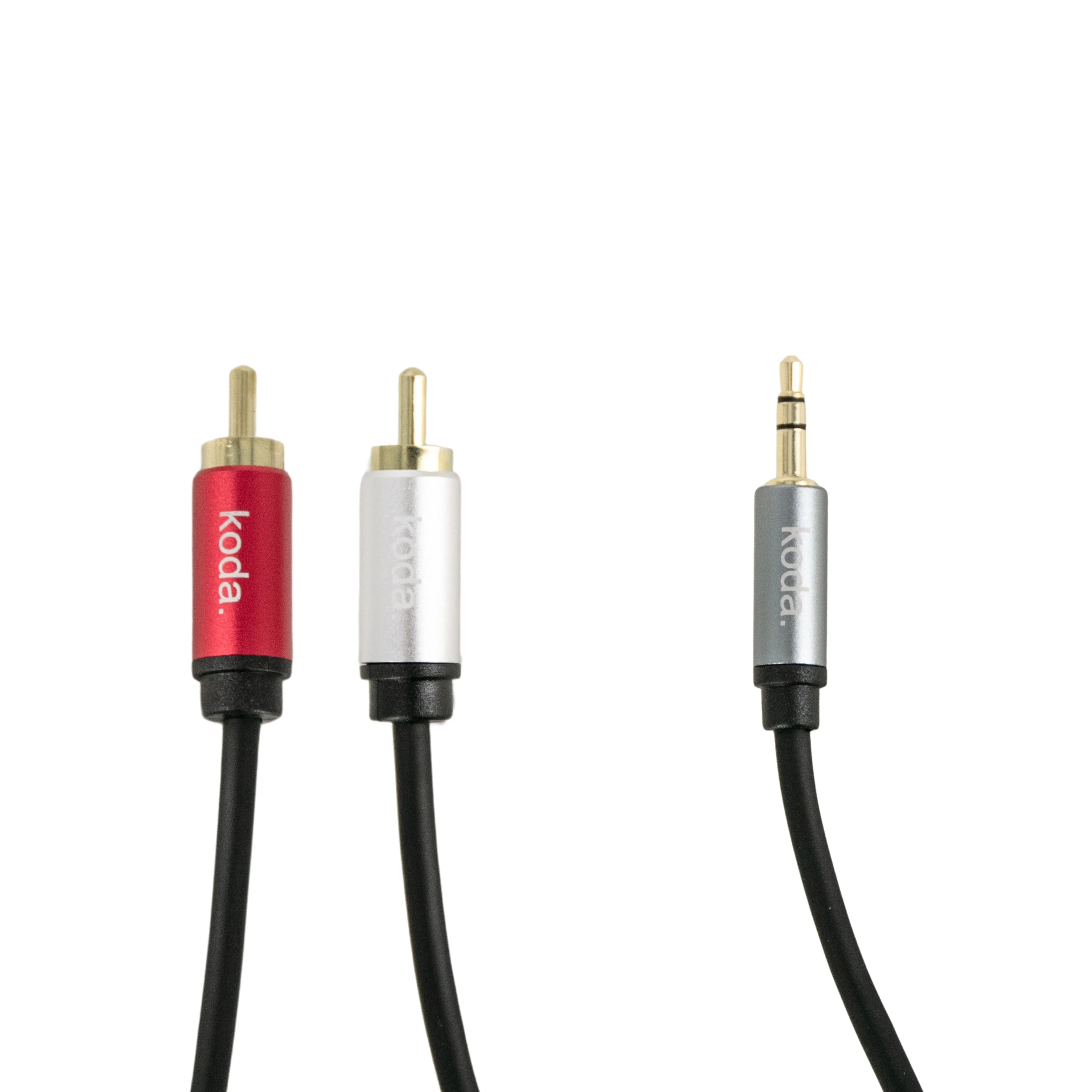 koda essential Stereo Breakout Cable, 3.5mm TRS to Dual RCA, 3ft