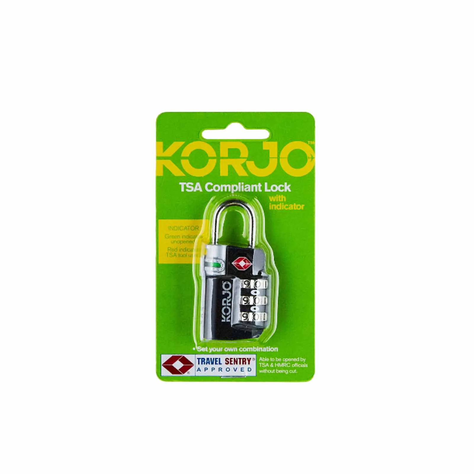 Korjo TSA Compliant Indicator Lock