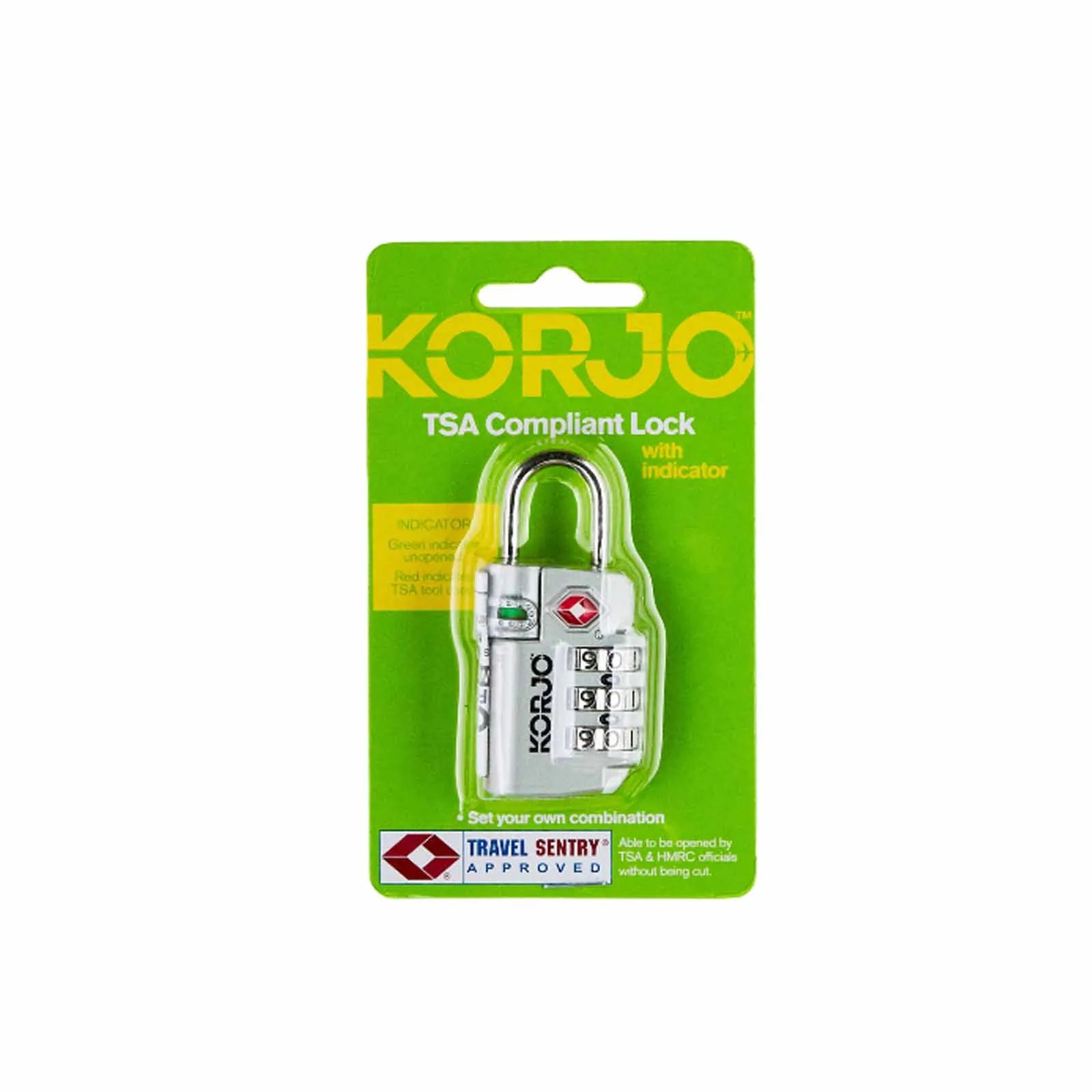 Korjo TSA Compliant Indicator Lock
