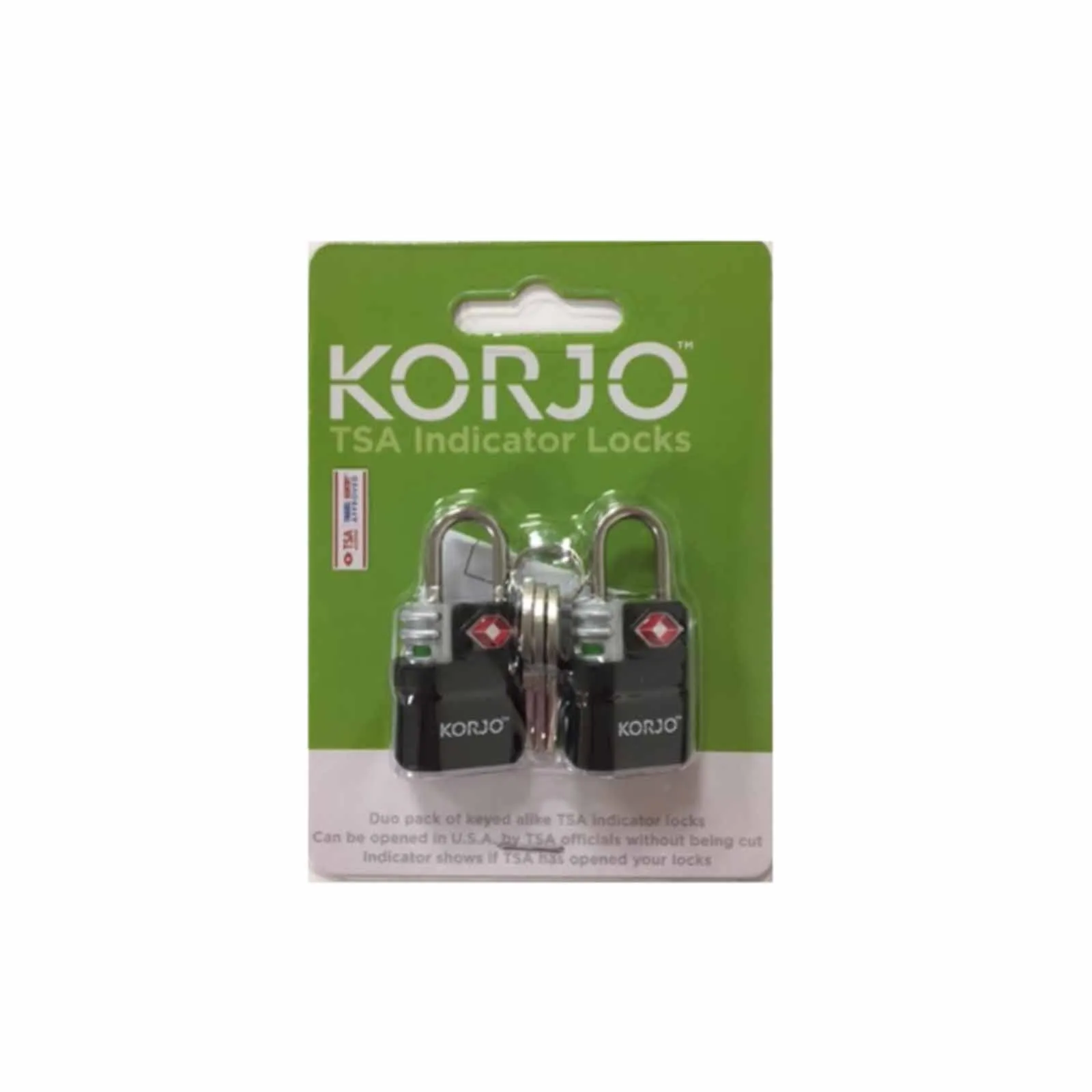 Korjo TSA Keyed Locks With Indicator Duo Pack