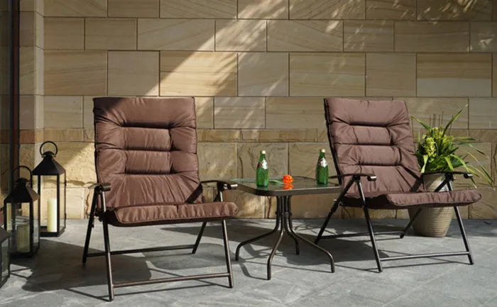 Kozyard Elsa 3 Pieces Outdoor Patio Furniture Padded Folding Sets for Yard, Patio, Deck or Backyard