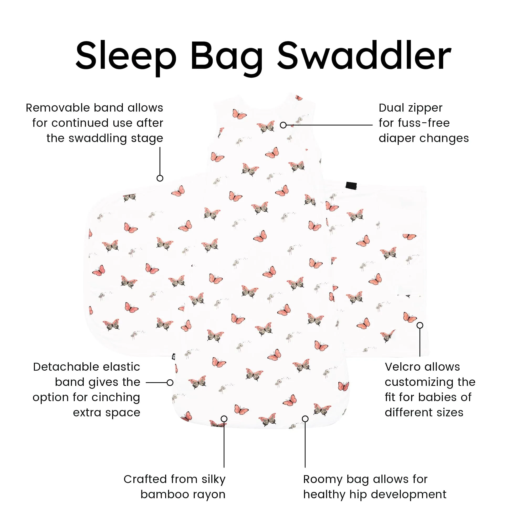 Kyte Baby Sleep Bag Swaddler - Butterfly