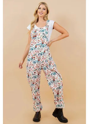 LA Soul Ayla Bicycle Dungarees Apricot