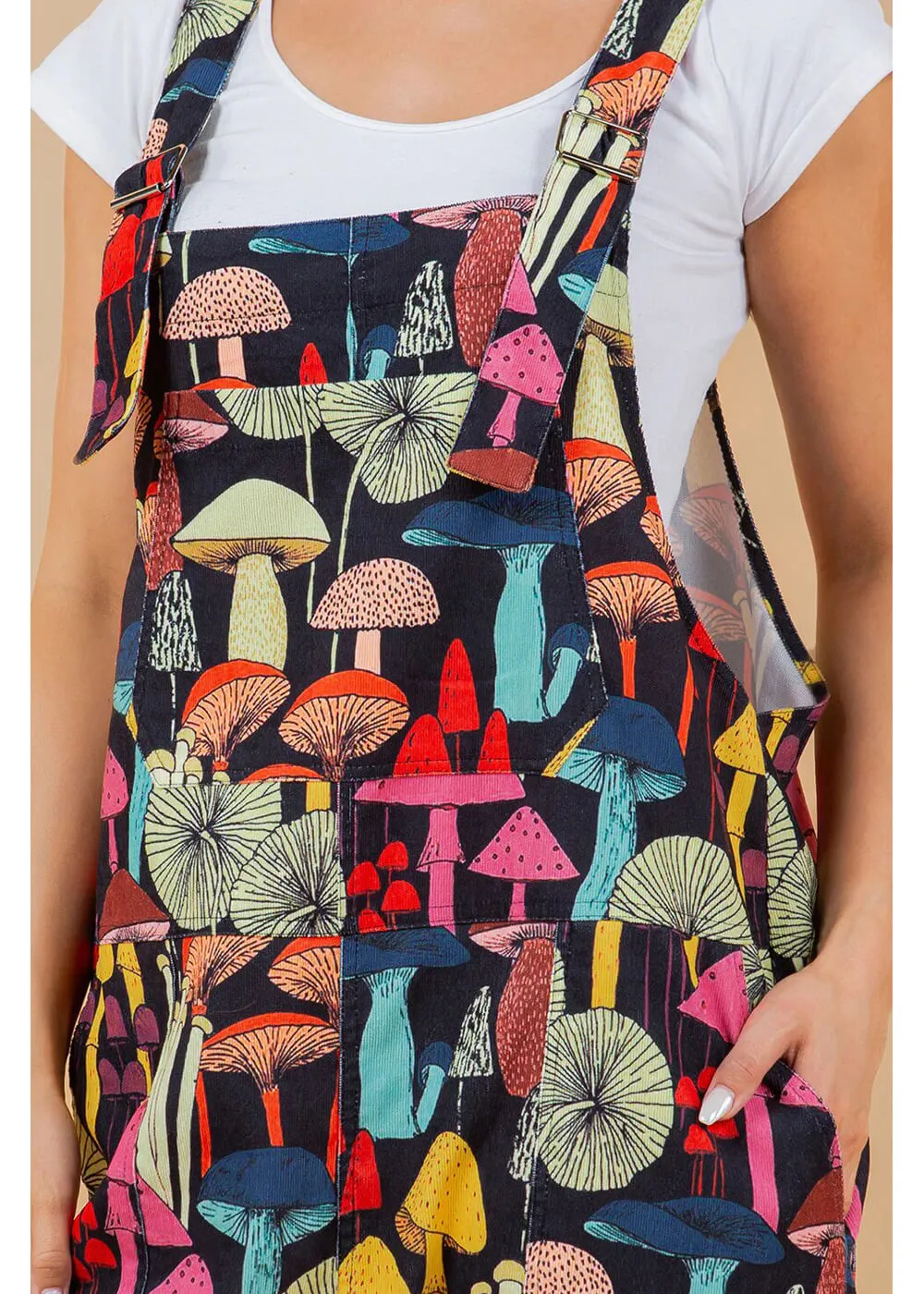 LA Soul Ayla Mushroom Reality Dungarees Black