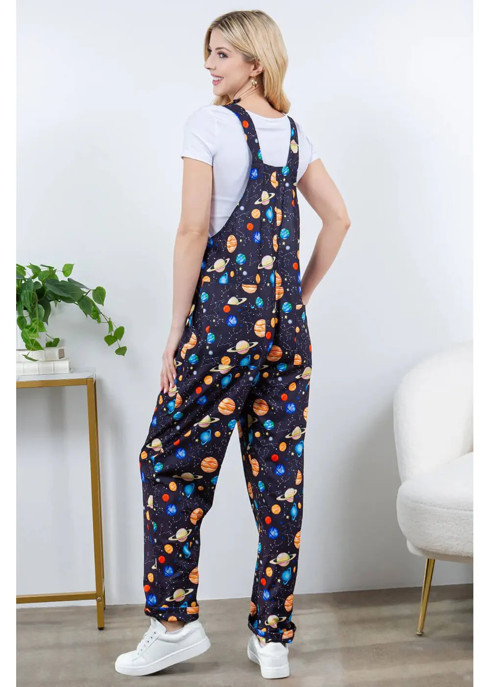 LA Soul Ayla Planets Dungarees Black