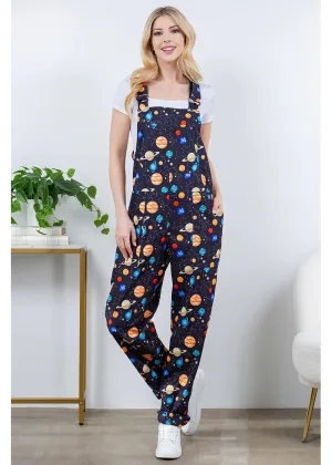 LA Soul Ayla Planets Dungarees Black