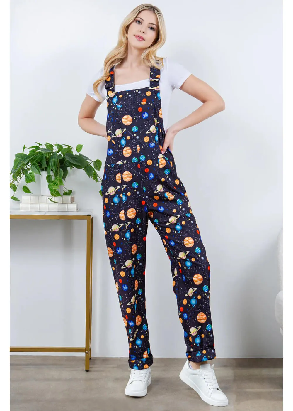 LA Soul Ayla Planets Dungarees Black