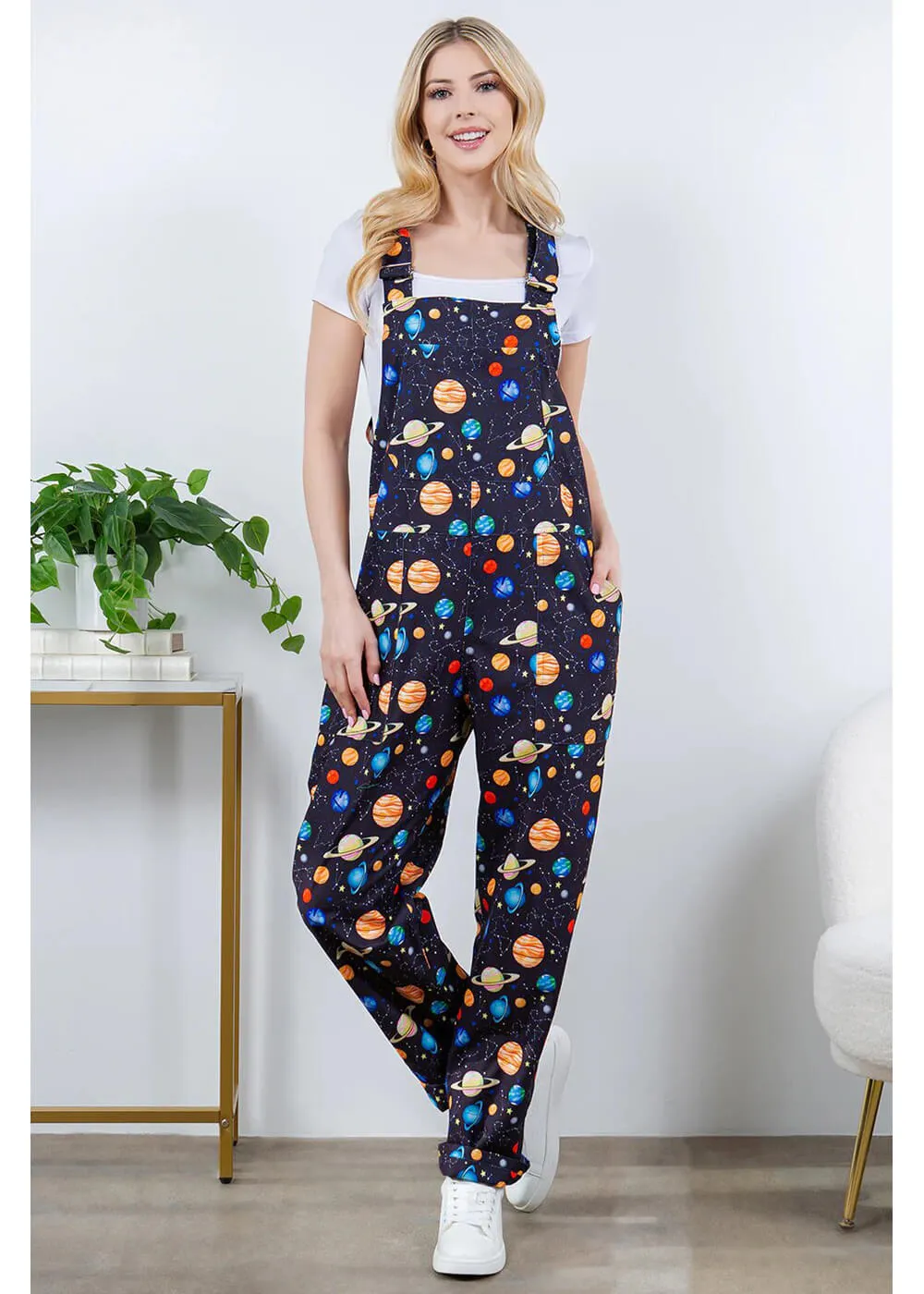 LA Soul Ayla Planets Dungarees Black