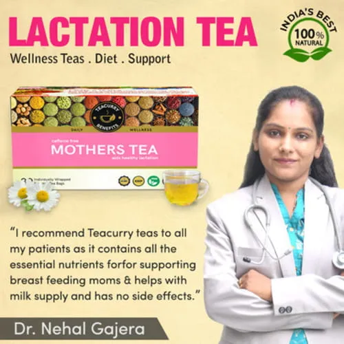 Lactation Tea - Mothers Tea with Diet Chart to help with Breast Milk Tea to Increase Milk Supply