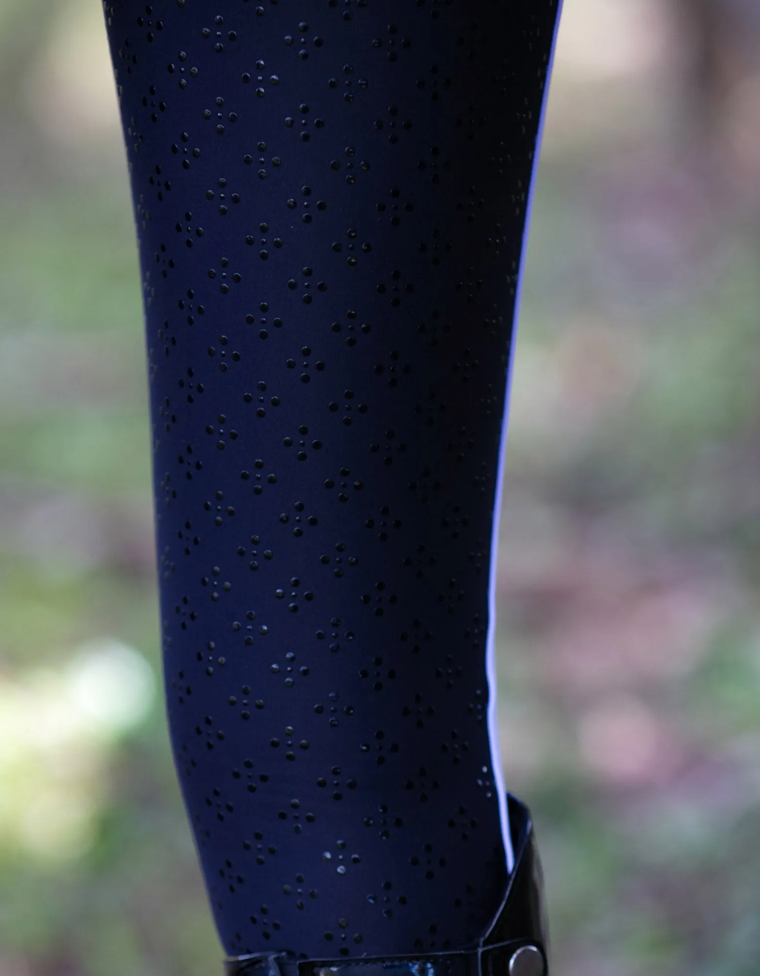 Ladies & Teen Rosette White Breeches with Black Seat
