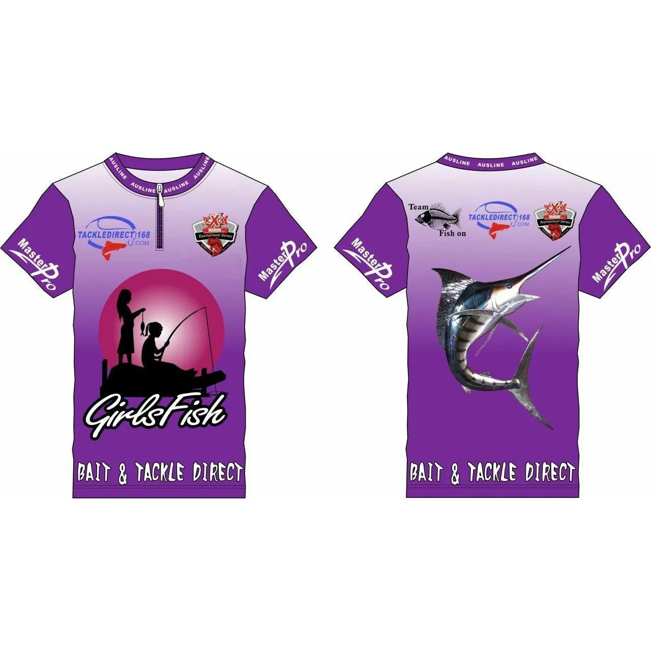 Ladies Short Sleeve Tournament Fishing Shirts Purple Colour Fishing Tackle