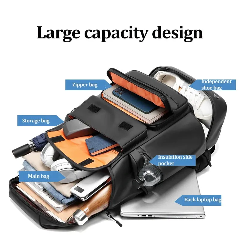 Large Capacity 50L Men's Travel Backpack with Shoe Compartment