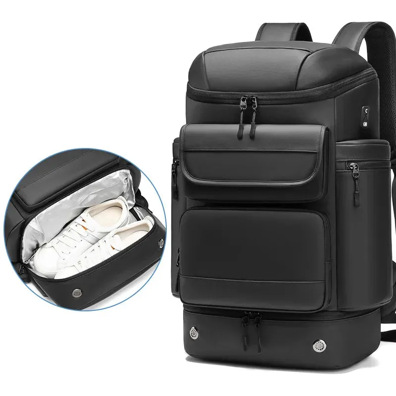 Large Capacity 50L Men's Travel Backpack with Shoe Compartment