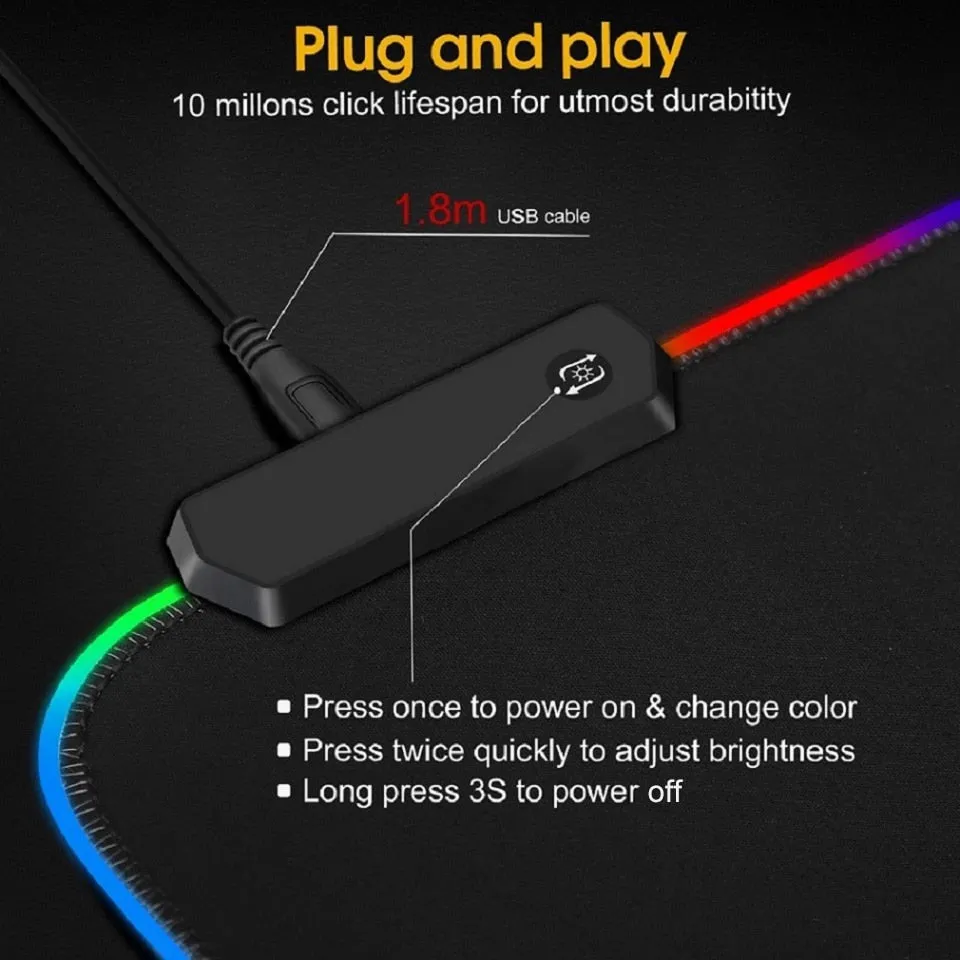 Large Gaming Mousepad RGB Backlit
