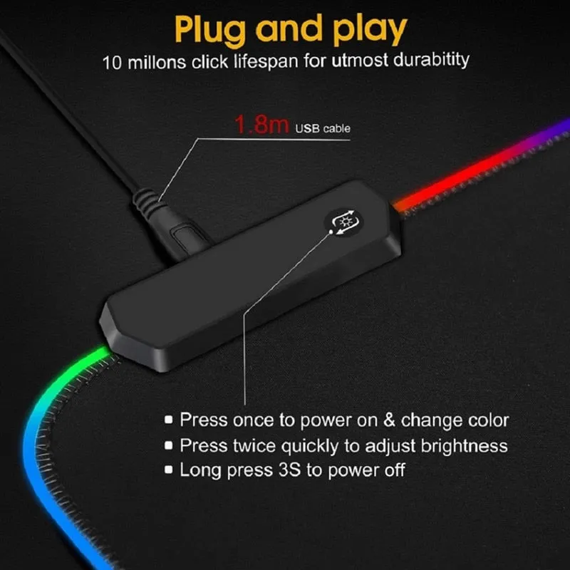Large Gaming Mousepad RGB Backlit
