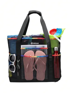 Large Girl Mesh Beach Tote Bag, Swimming Pool Bag FD