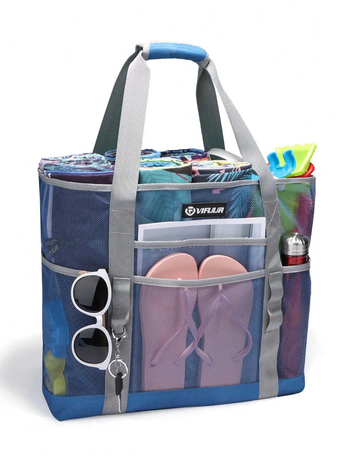 Large Girl Mesh Beach Tote Bag, Swimming Pool Bag FD