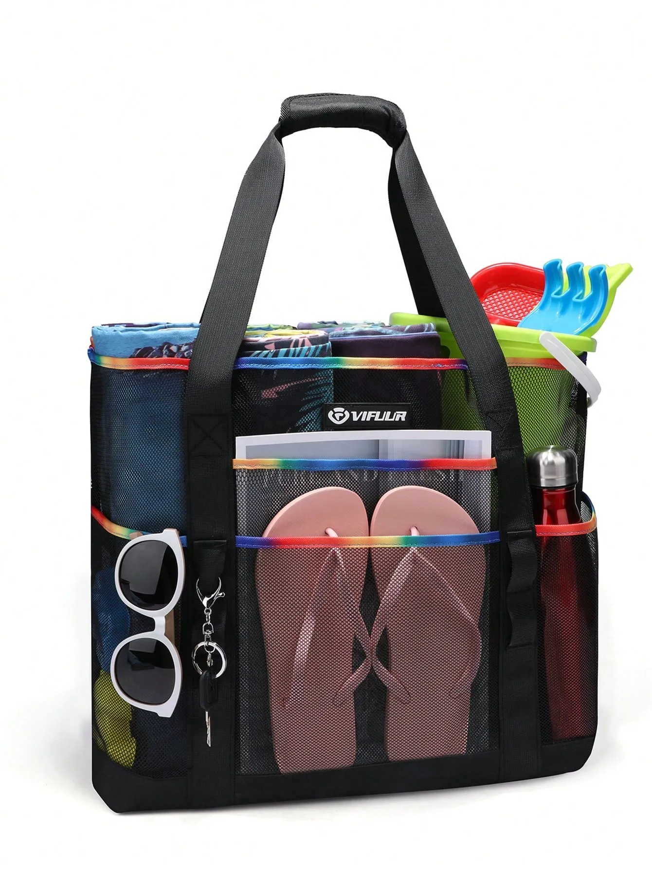 Large Girl Mesh Beach Tote Bag, Swimming Pool Bag FD