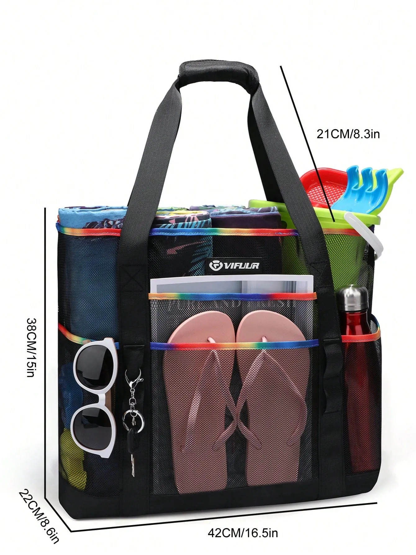 Large Girl Mesh Beach Tote Bag, Swimming Pool Bag FD