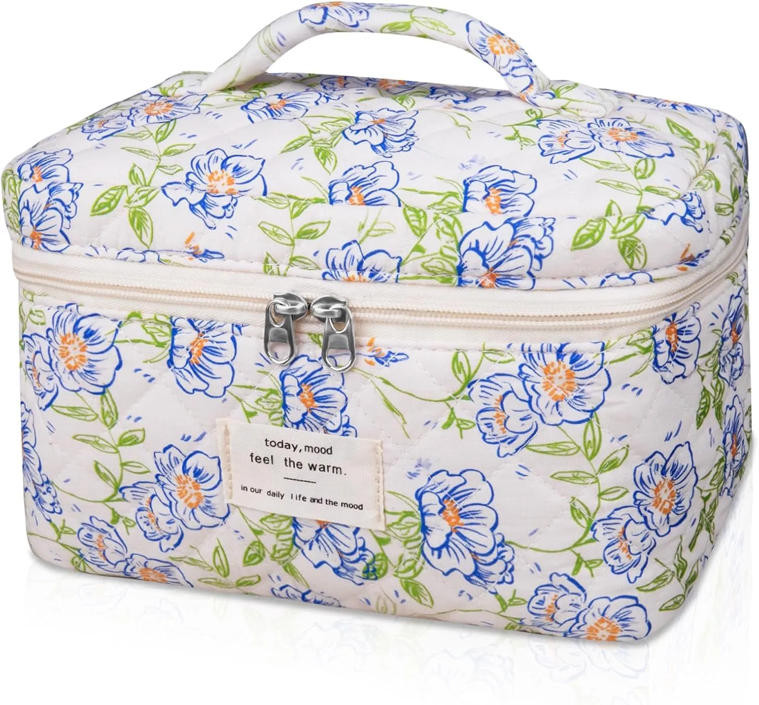 Large Makeup Bag, Cute Cosmetic Bag for Women Girls, Floral Coquette Aesthetic Toiletry Bag, Travel Make up Organizer Bag (BDLH)