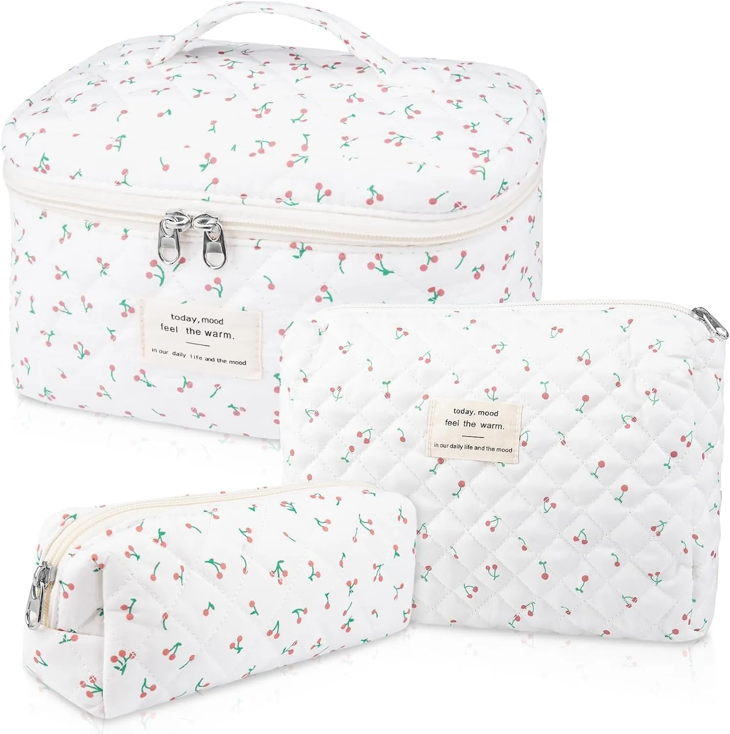 Large Makeup Bag, Cute Cosmetic Bag for Women Girls, Floral Coquette Aesthetic Toiletry Bag, Travel Make up Organizer Bag (BDLH)