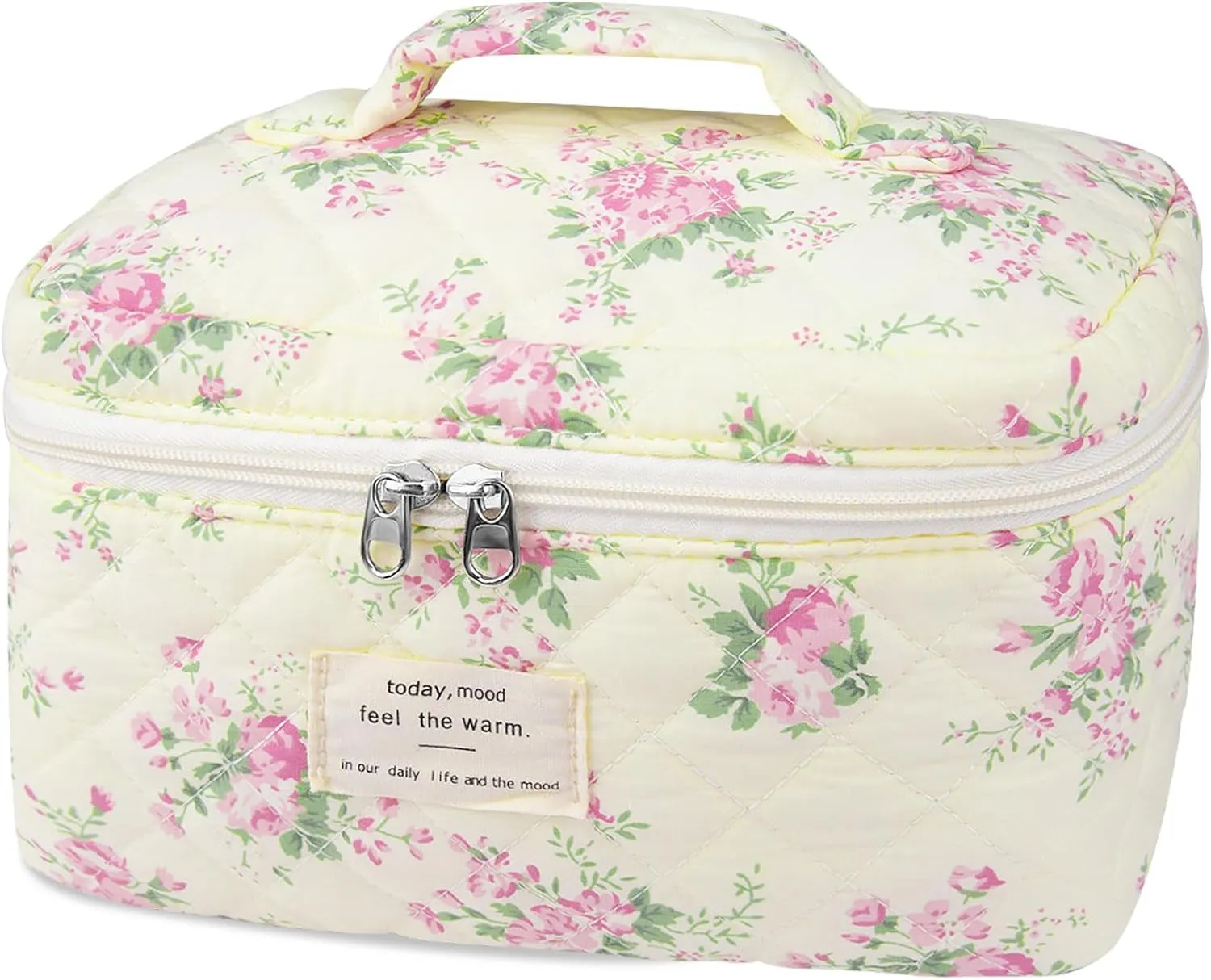 Large Makeup Bag, Cute Cosmetic Bag for Women Girls, Floral Coquette Aesthetic Toiletry Bag, Travel Make up Organizer Bag (BDLH)