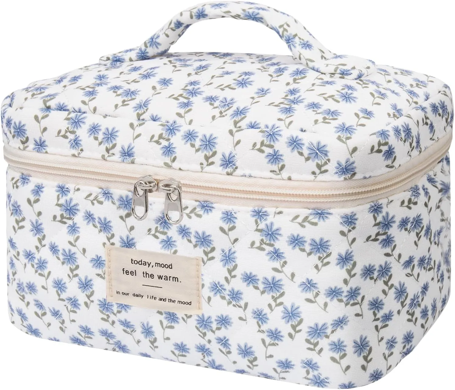 Large Makeup Bag, Cute Cosmetic Bag for Women Girls, Floral Coquette Aesthetic Toiletry Bag, Travel Make up Organizer Bag (BDLH)