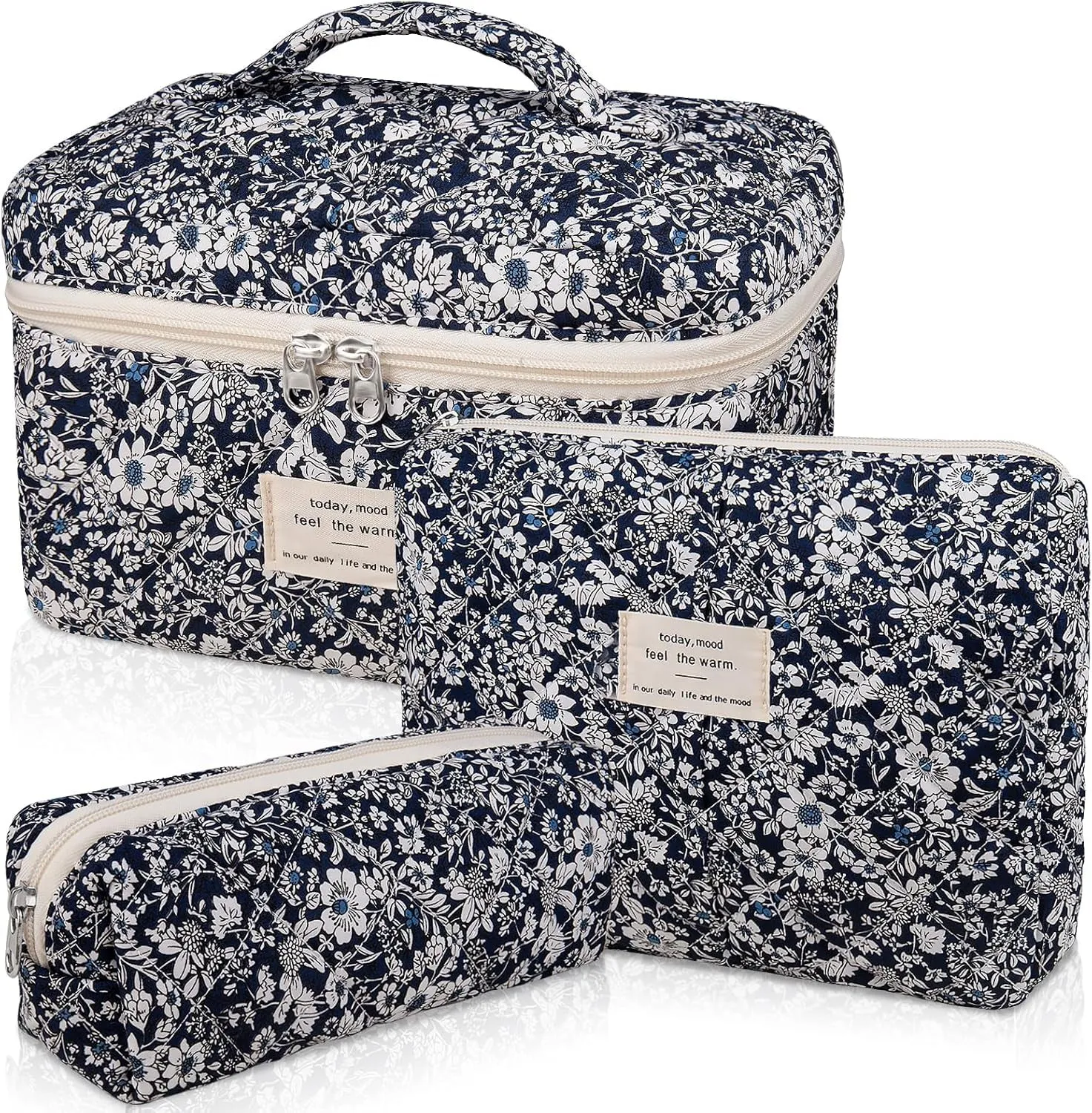 Large Makeup Bag, Cute Cosmetic Bag for Women Girls, Floral Coquette Aesthetic Toiletry Bag, Travel Make up Organizer Bag (BDLH)