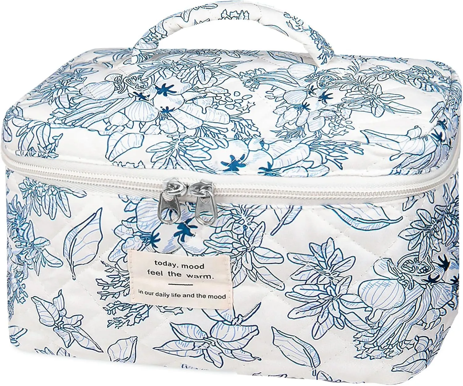 Large Makeup Bag, Cute Cosmetic Bag for Women Girls, Floral Coquette Aesthetic Toiletry Bag, Travel Make up Organizer Bag (BDLH)