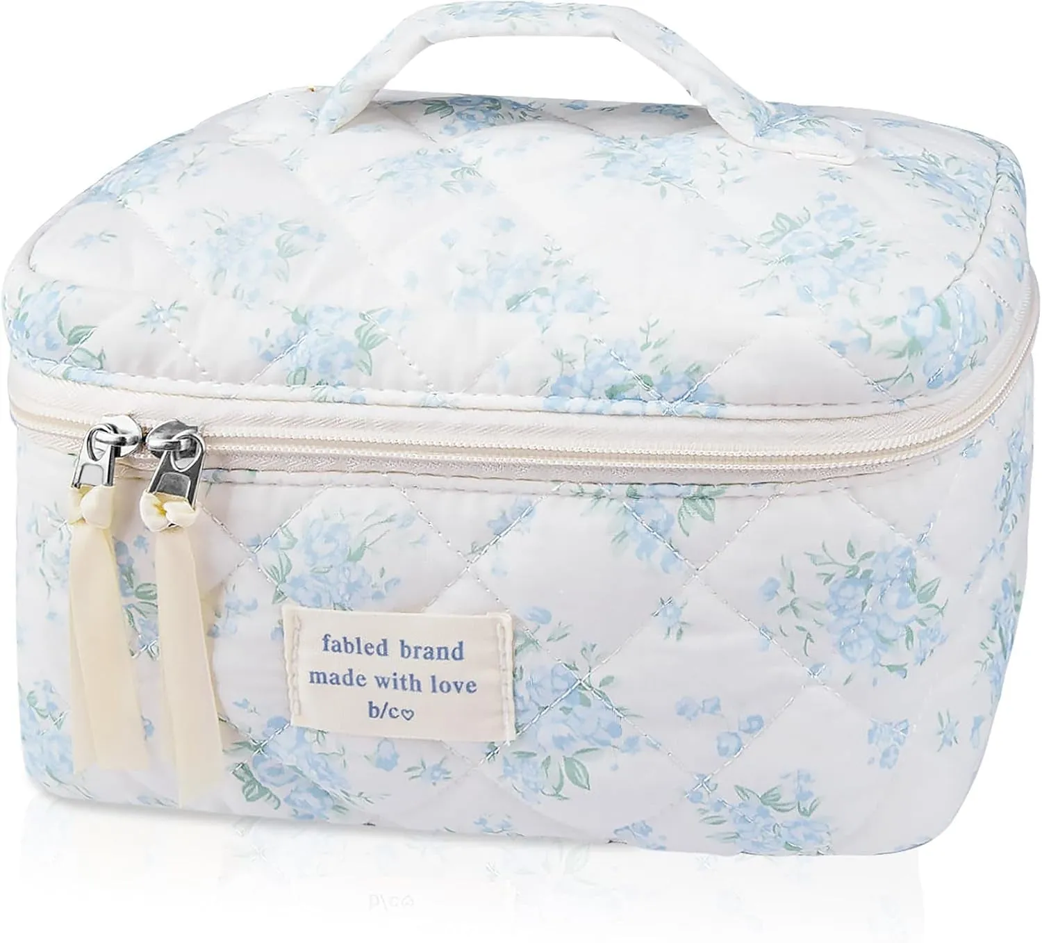 Large Makeup Bag, Cute Cosmetic Bag for Women Girls, Floral Coquette Aesthetic Toiletry Bag, Travel Make up Organizer Bag (BDLH)