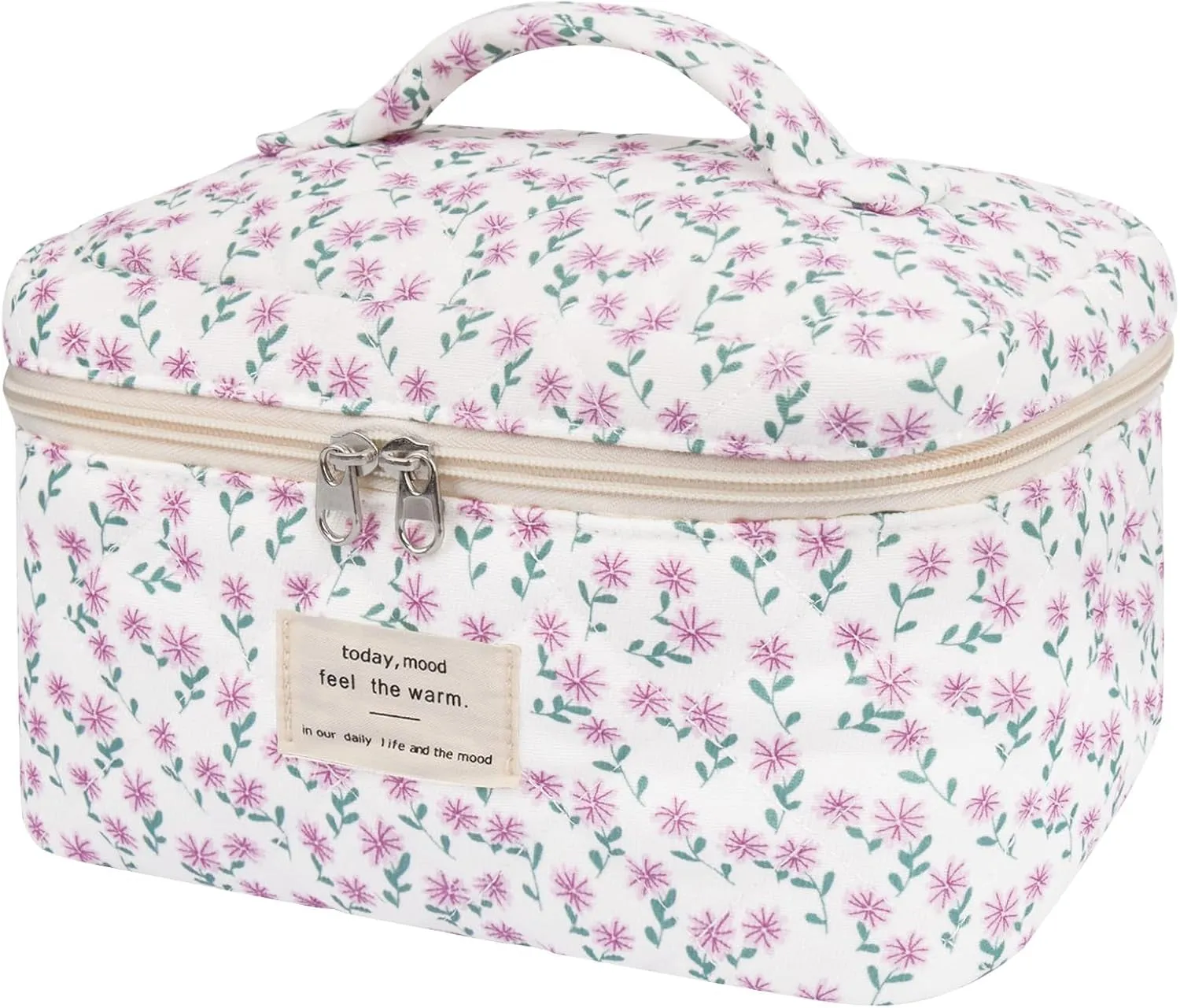 Large Makeup Bag, Cute Cosmetic Bag for Women Girls, Floral Coquette Aesthetic Toiletry Bag, Travel Make up Organizer Bag (BDLH)