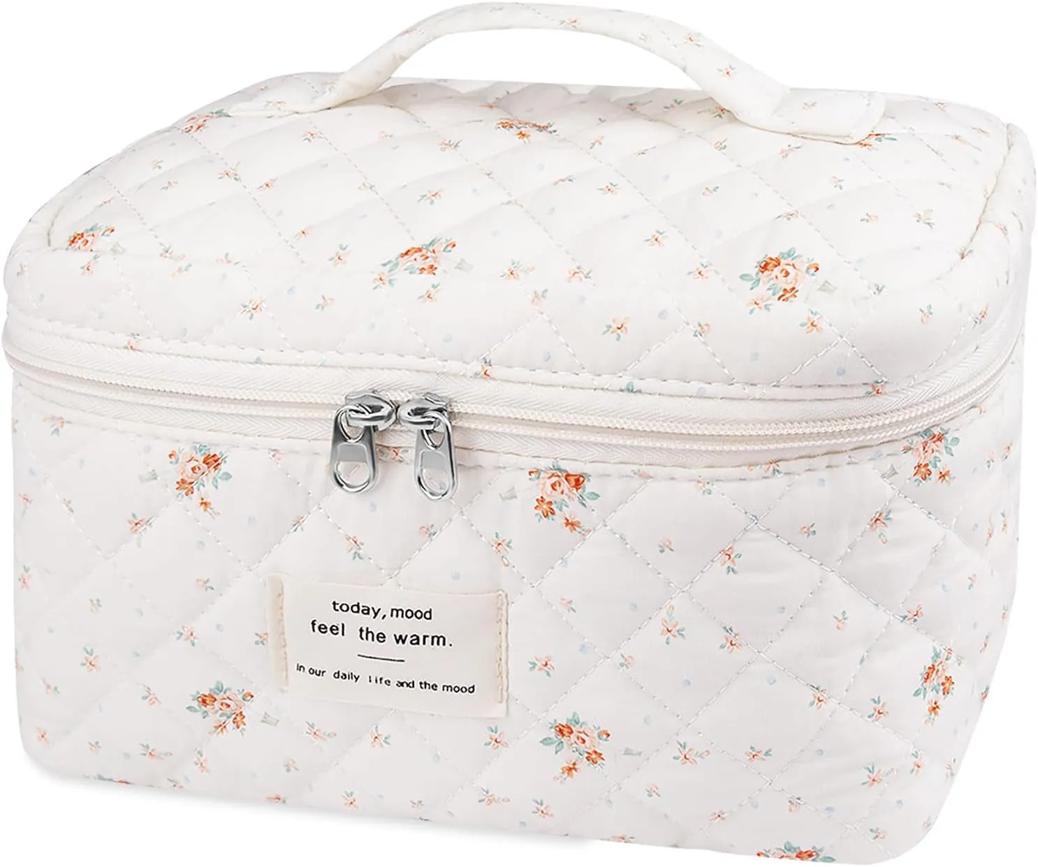 Large Makeup Bag, Cute Cosmetic Bag for Women Girls, Floral Coquette Aesthetic Toiletry Bag, Travel Make up Organizer Bag (BDLH)