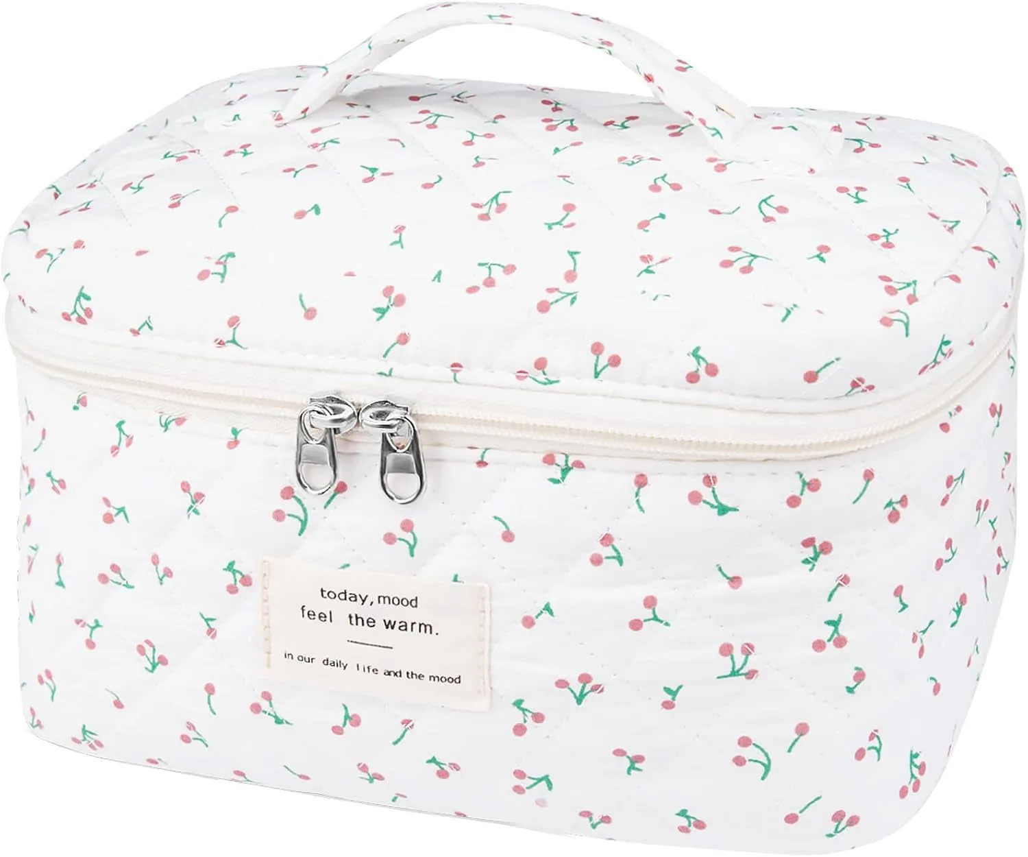 Large Makeup Bag, Cute Cosmetic Bag for Women Girls, Floral Coquette Aesthetic Toiletry Bag, Travel Make up Organizer Bag (BDLH)