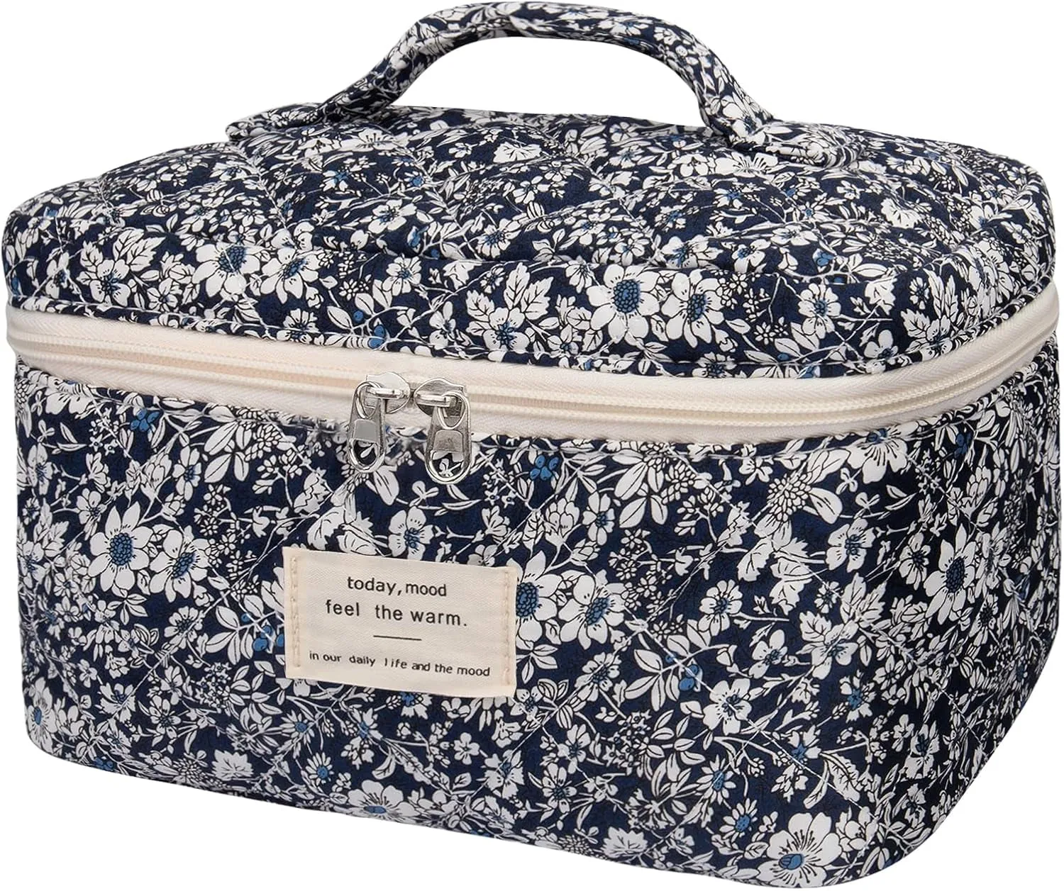 Large Makeup Bag, Cute Cosmetic Bag for Women Girls, Floral Coquette Aesthetic Toiletry Bag, Travel Make up Organizer Bag (BDLH)