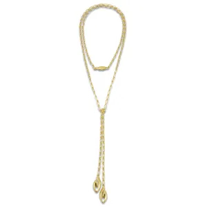 Lariat Chain Necklace - 18K Gold Vermeil