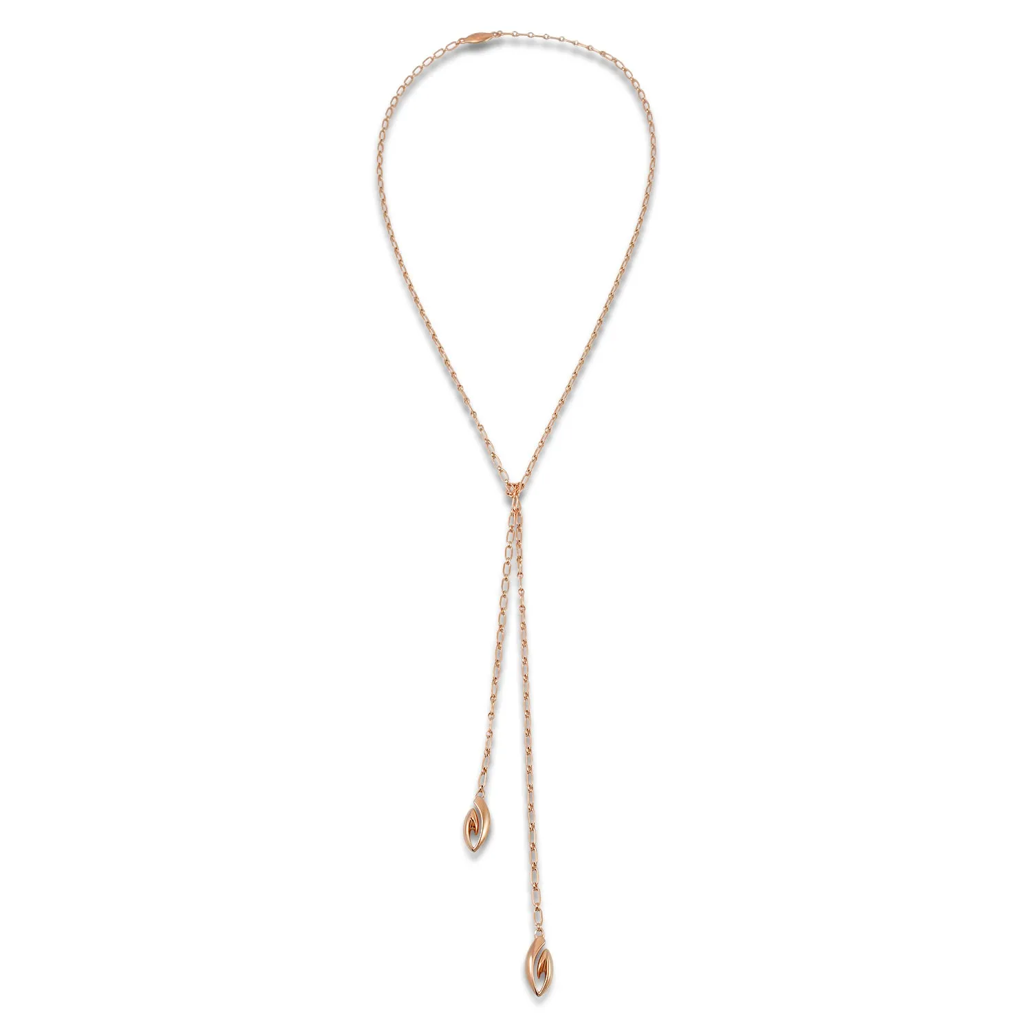 Lariat Chain Necklace - 18K Rose Gold Vermeil