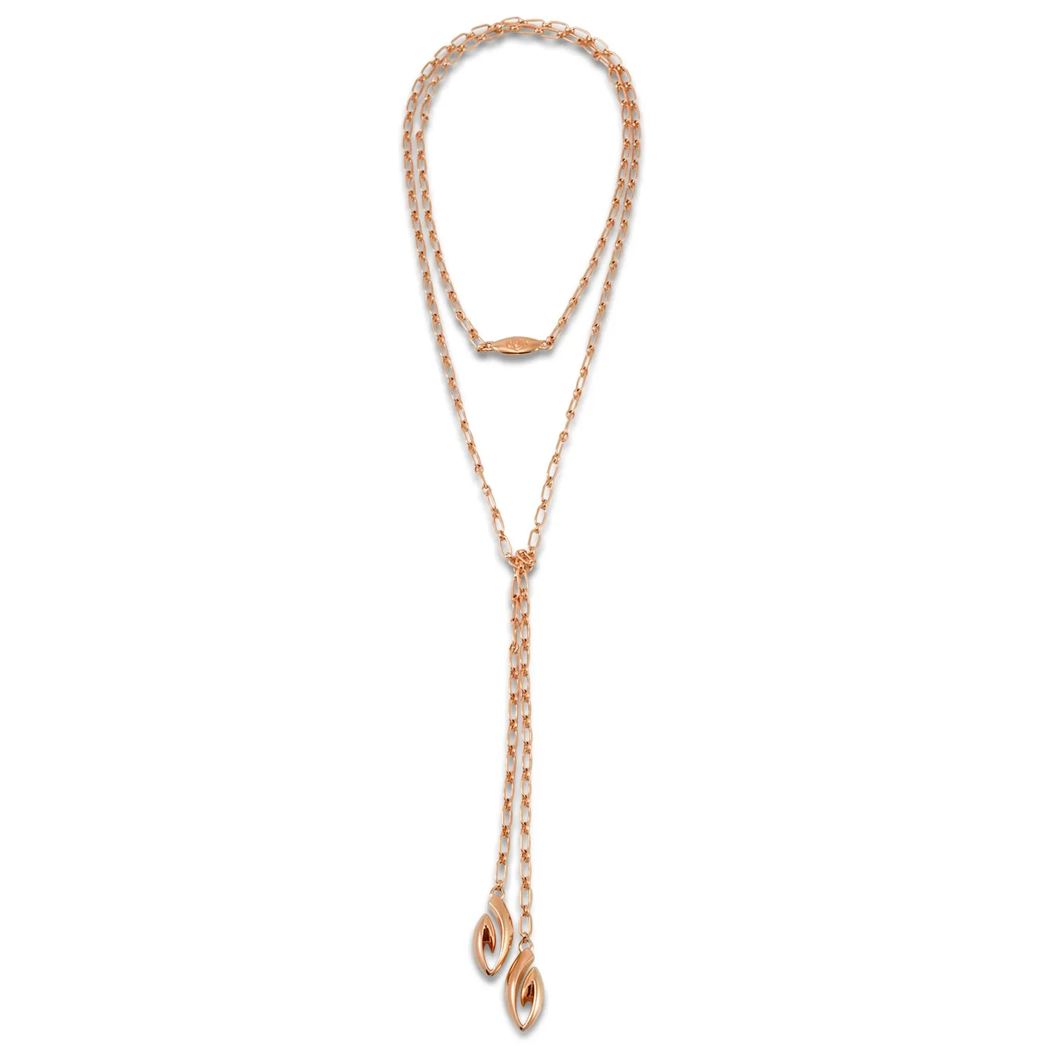 Lariat Chain Necklace - 18K Rose Gold Vermeil