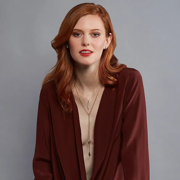 Lariat Chain Necklace - 18K Rose Gold Vermeil
