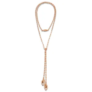 Lariat Chain Necklace - 18K Rose Gold Vermeil