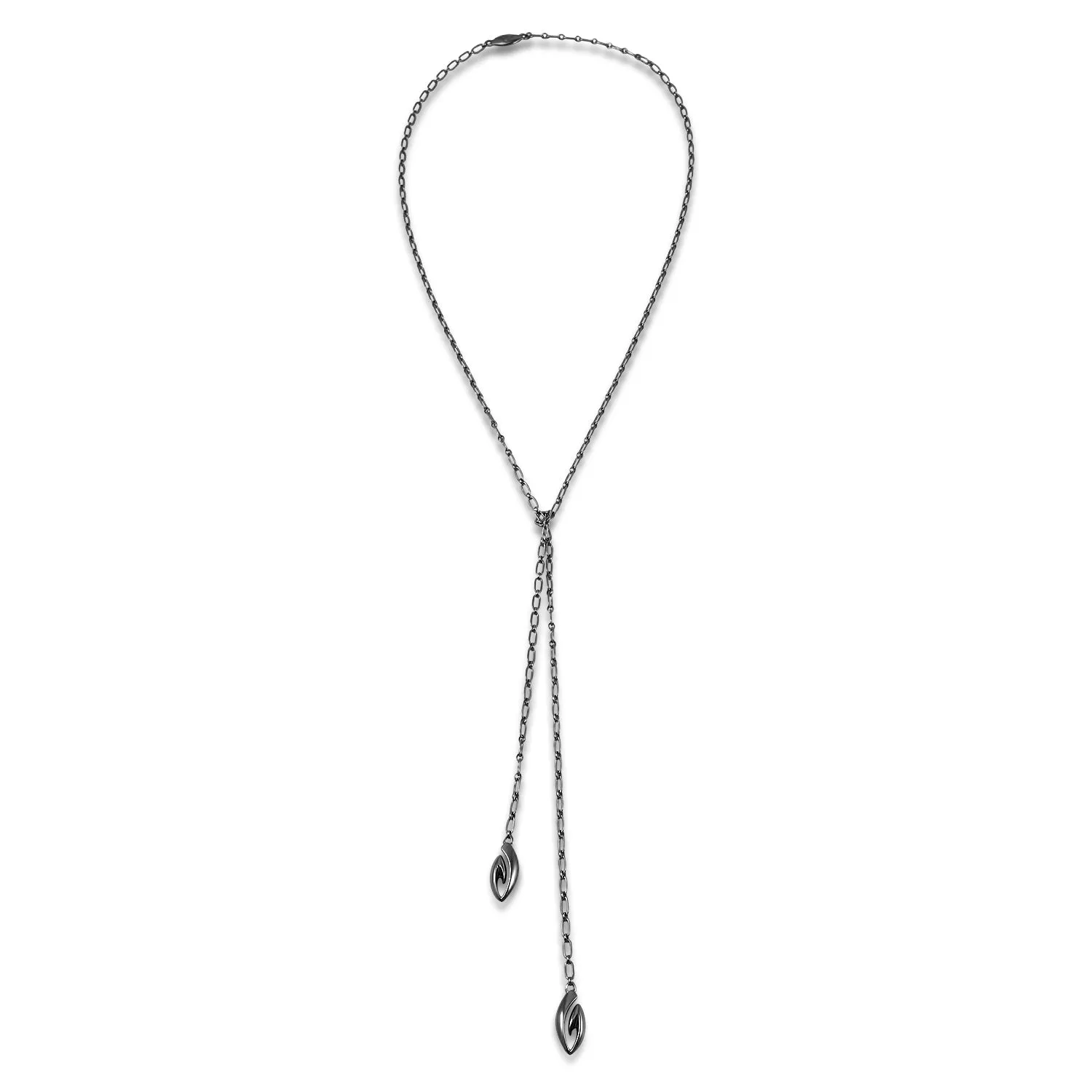 Lariat Chain Necklace - Black Ruthenium Vermeil