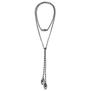 Lariat Chain Necklace - Black Ruthenium Vermeil