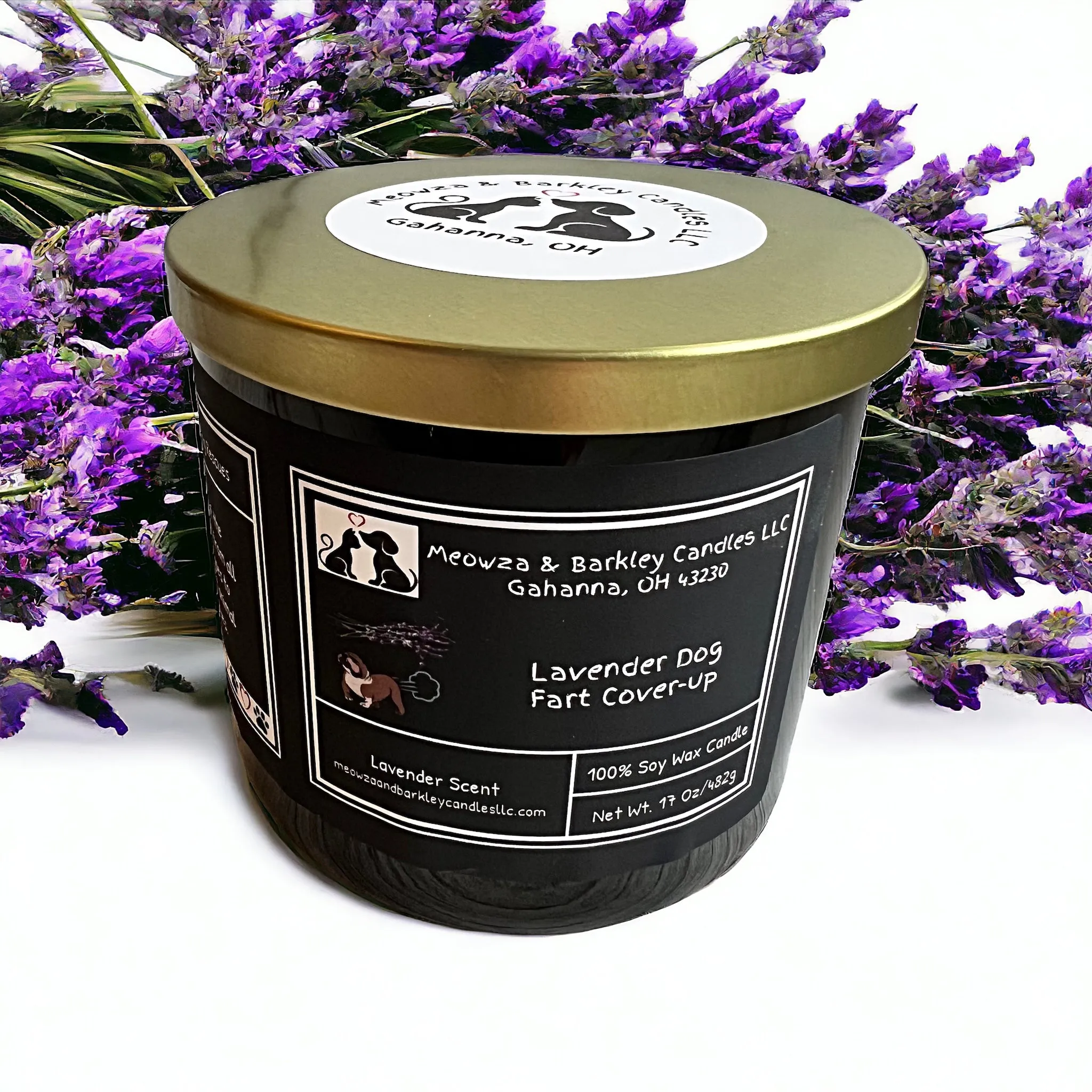 Lavender Dog Fart Cover-up Candle, U.S. Handmade Scented Soy Candle, Clean Burn, Lavender, Gift for Friend Mom Dad Co-Worker Sister
