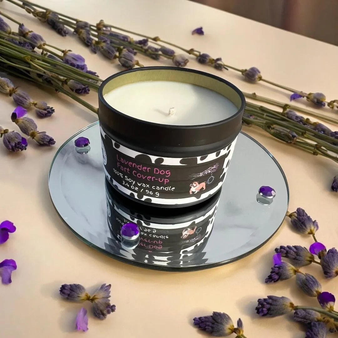 Lavender Dog Fart Cover-up Candle, U.S. Handmade Scented Soy Candle, Clean Burn, Lavender, Gift for Friend Mom Dad Co-Worker Sister