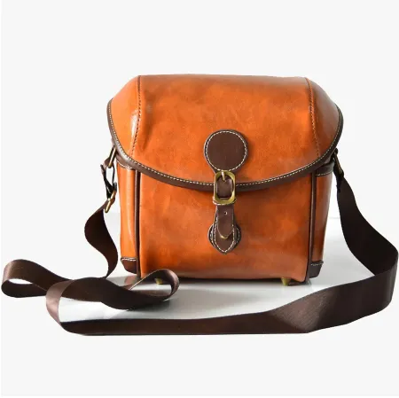Leather Camera Bag For Women Case Waterproof PU Leather Camera Backpacks Shockproof
